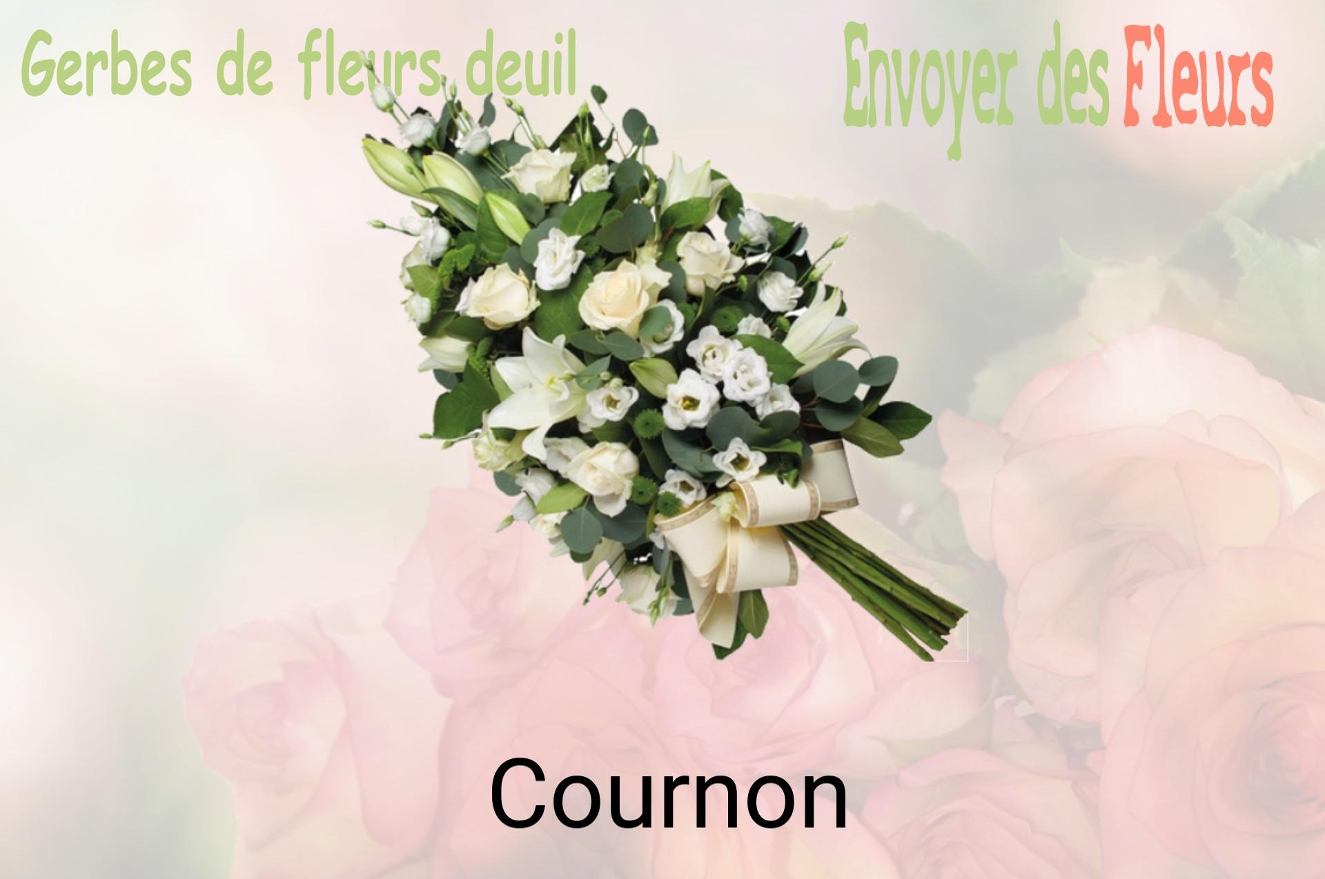Gerbe de fleurs de deuil livrée à Cournon